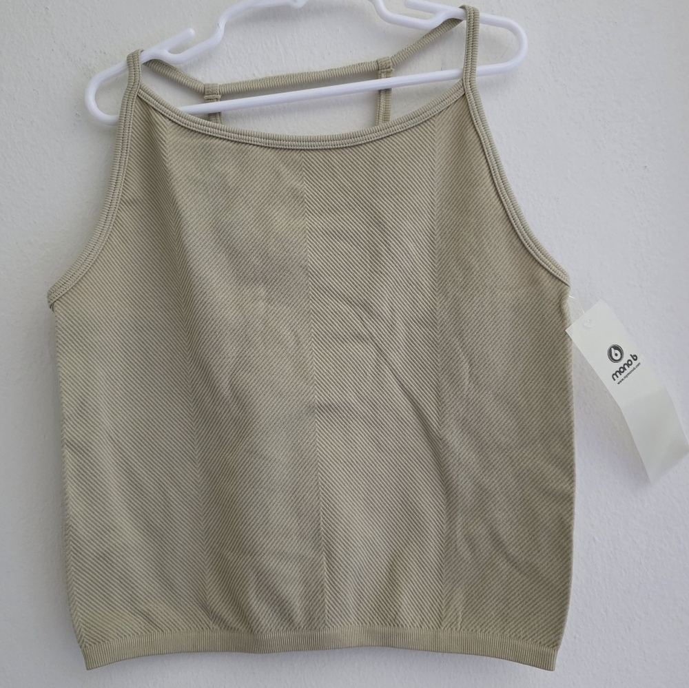 Mono B Adjustable Strap Ribbed Textured Crop Sz Large
